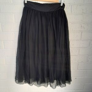 Love Fire Black Tulle Midi Full Skirt Feminine Balletcore Evening Holiday Sz: S